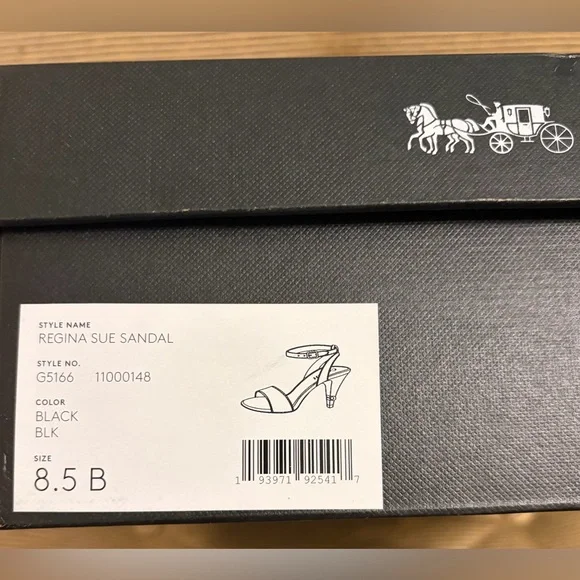 🔥NWT COACH Women's Regina Ankle Strap Sandals in Black - Size 8.5 - Picture 5 of 16